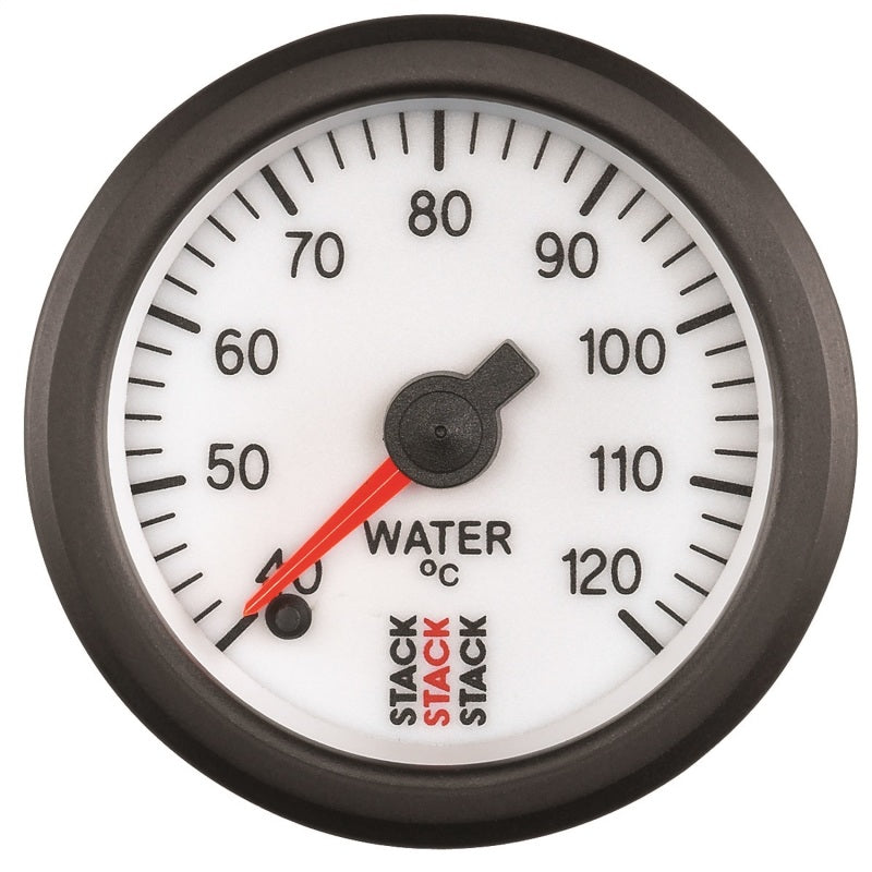 Autometer Stack 52mm 40-120 Deg C 1/8in NPTF Male Pro Stepper Motor Water Temp Gauge - White Gauges AutoMeter