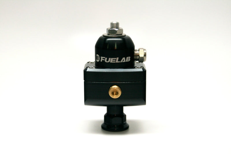 Fuelab 575 Carb Adjustable Mini FPR Blocking 1-3 PSI (1) -6AN In (2) -6AN Out - Black Fuel Pressure Regulators Fuelab