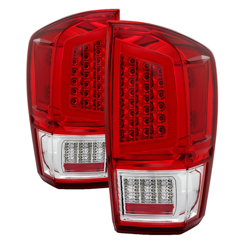 xTune 16-18 Toyota Tacoma Light Bar LED Tail Lights - Chrome (ALT-JH-TTA16-LBLED-C) Tail Lights SPYDER