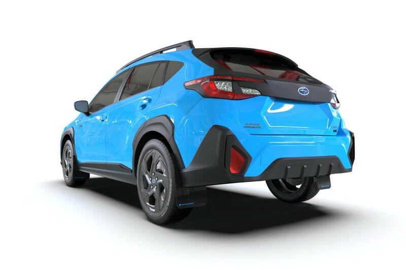 Rally Armor 24-25 Subaru Crosstrek Black UR Mud Flap White Logo Mud Flaps Rally Armor