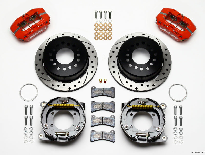 Wilwood Dynapro Low-Profile 11.00in P-Brake Kit Drill-Red AMC 71-74 2.60in Offset Big Brake Kits Wilwood