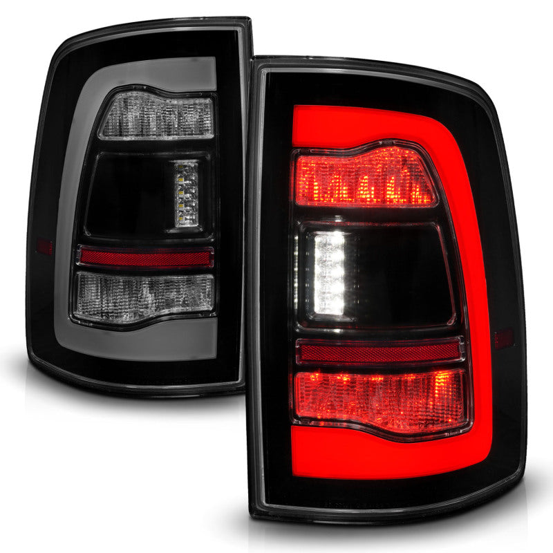 ANZO 09-18 Dodge Ram 1500 Sequential LED Taillights Smoke Black Tail Lights ANZO