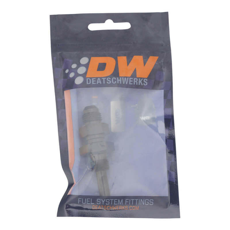 DeatschWerks 6AN Male Flare to Straight 5/16in Single Hose Barb - Anodized Matte Black Fittings DeatschWerks