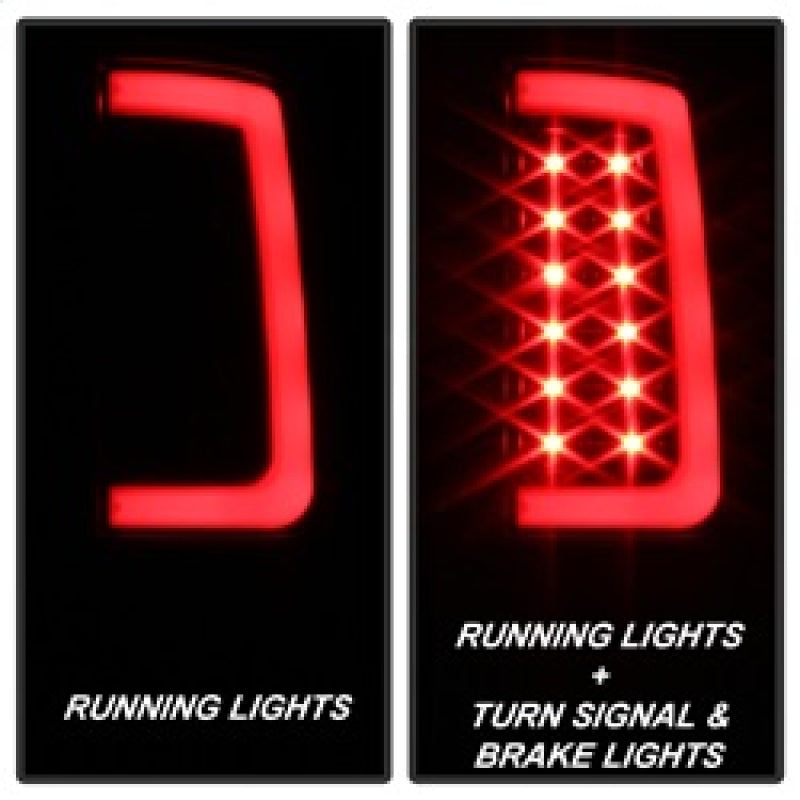 Spyder 07-13 GMC Sierra 1500 V2 Light Bar LED Tail Lights - Black (ALT-YD-GS07V2-LBLED-BK) Tail Lights SPYDER