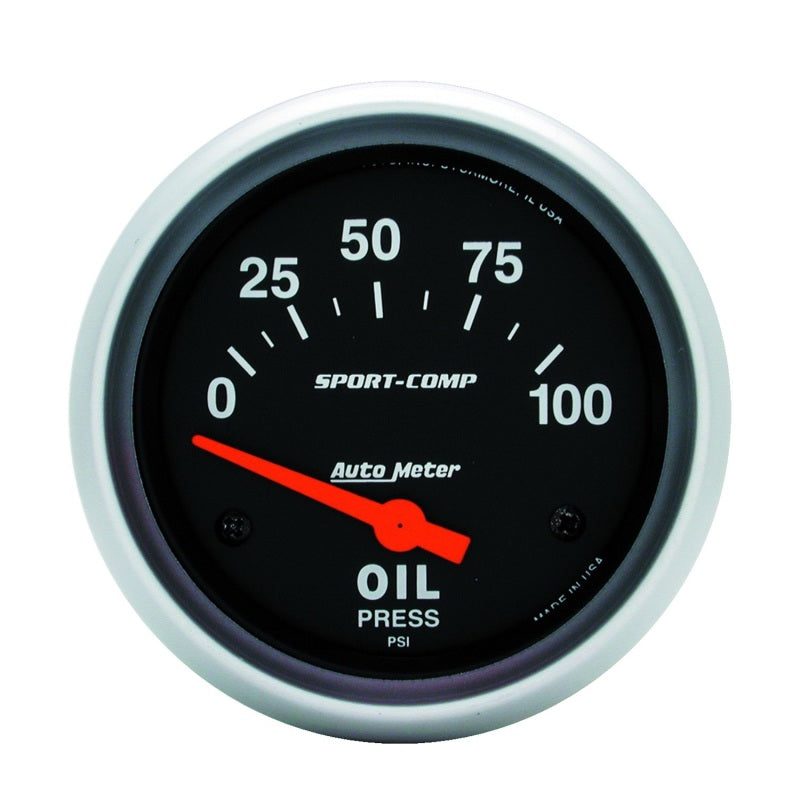 Autometer Sport-Comp 66.7mm 0-100 PSI Short Sweep Electronic Oil Pressure Gauge Gauges AutoMeter