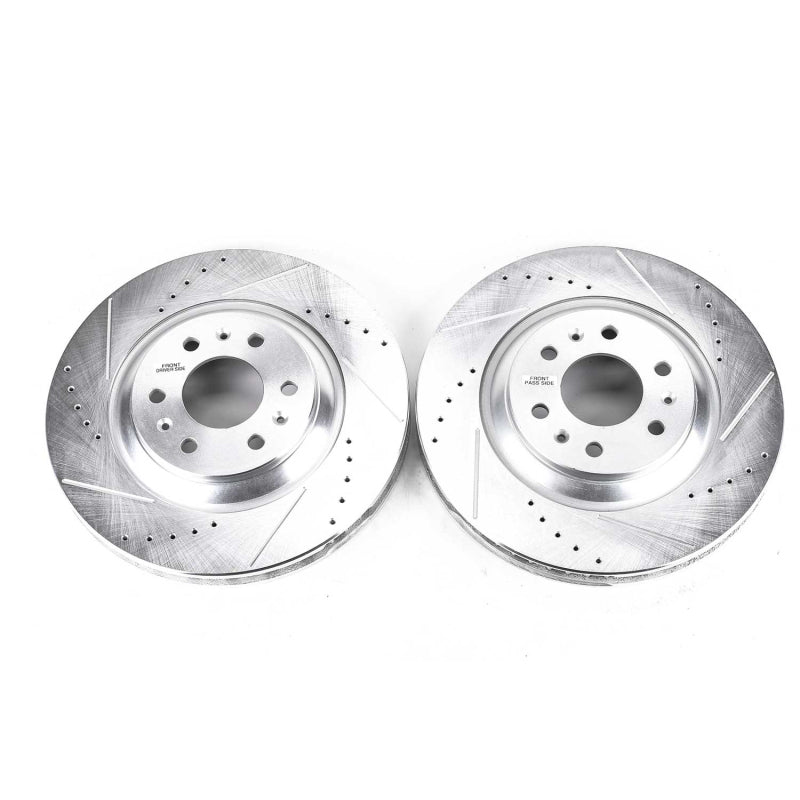 Power Stop 04-09 Cadillac SRX Front Evolution Drilled & Slotted Rotors - Pair Brake Rotors - Slot & Drilled PowerStop