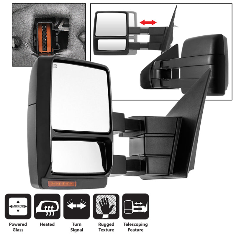 xTune Ford F150 04-06 Power Heated Amber LED Signal Telescoping Mirror Left MIR-FF15004S-PWH-AM-L Side Mirrors SPYDER