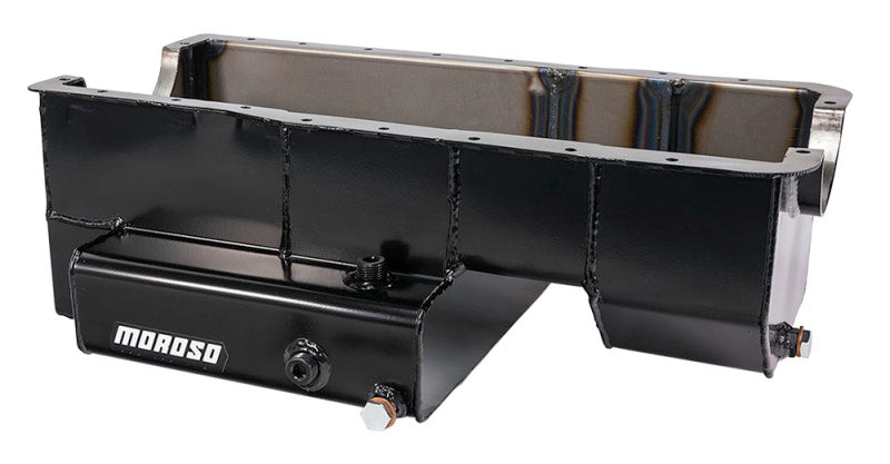 Moroso Ford 351W (w/Rear Sump) Kicked Out Circle Track Baffled Wet Sump 9qt 7.5in Steel Oil Pan Oil Pans Moroso
