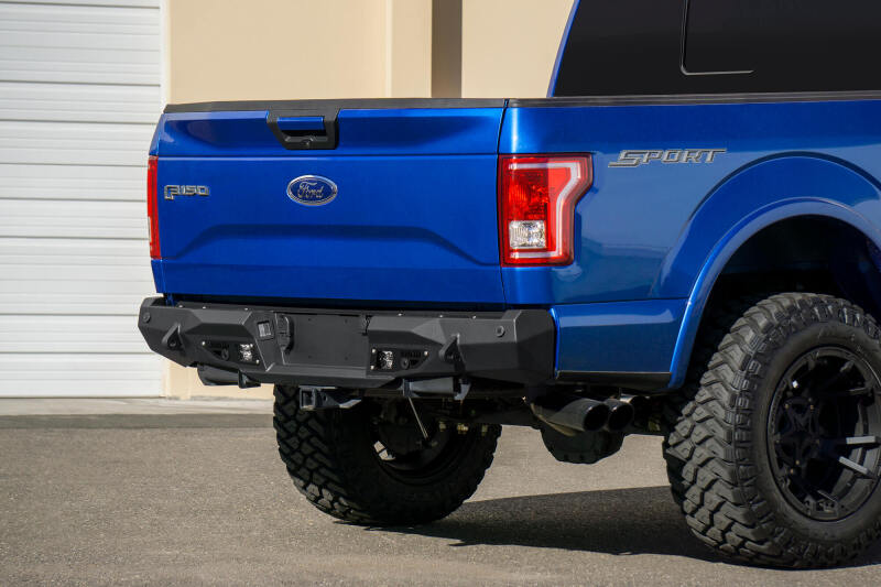 Addictive Desert Designs 15-18 Ford F-150 Stealth Fighter Rear Bumper w/ Backup Sensor Cutout Bumpers - Steel Addictive Desert Designs