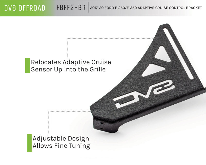 DV8 Offroad 2017+ Ford F/250/350 Adaptive Cruise Control Relocation Bracket Brackets DV8 Offroad