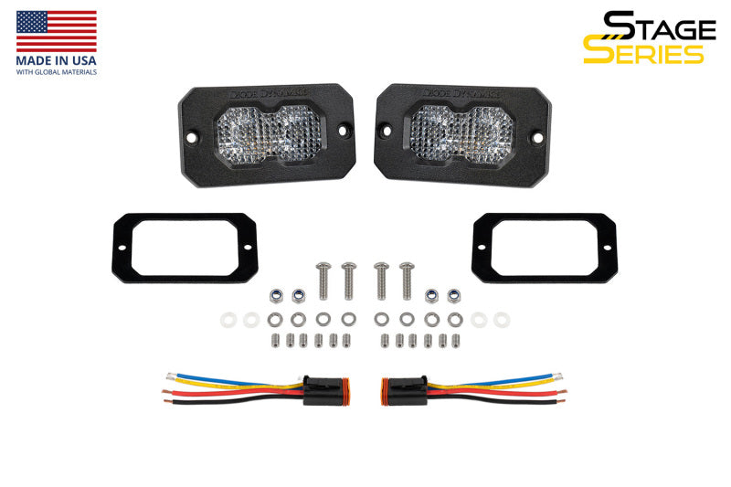 Diode Dynamics C2R White Flood Flush Mount LED Pod (Pair) Light Accessories and Wiring Diode Dynamics