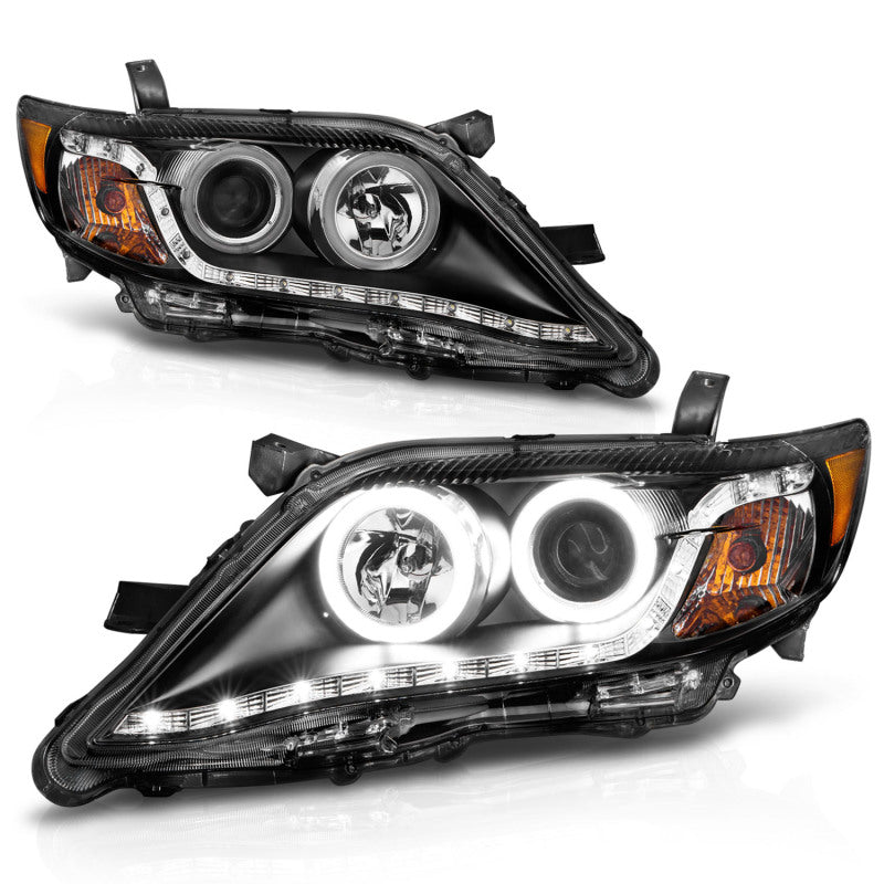 ANZO 2010-2011 Toyota Camry Projector Headlights w/ Halo Black (CCFL) Headlights ANZO