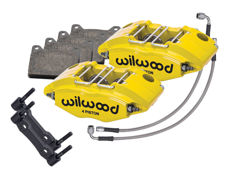 Wilwood 69-74 Porsche 911 Front Powerlite Caliper Kit 3in MT - Yellow Brake Calipers - Perf Wilwood