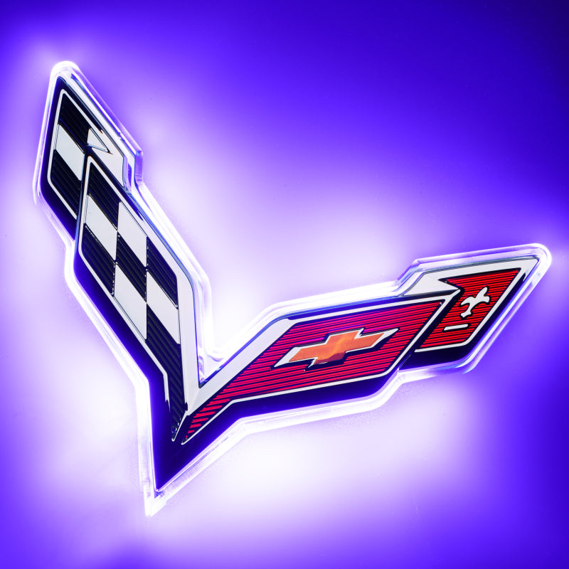 Oracle Corvette C7 Rear Illuminated Emblem - UV/Purple Light Accessories and Wiring ORACLE Lighting
