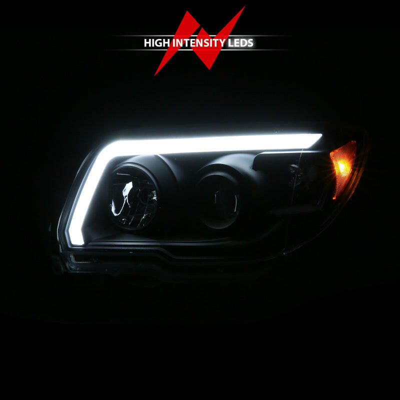 ANZO 06-09 Toyota 4 Runner Projector Headlights Plank Style - Black Headlights ANZO