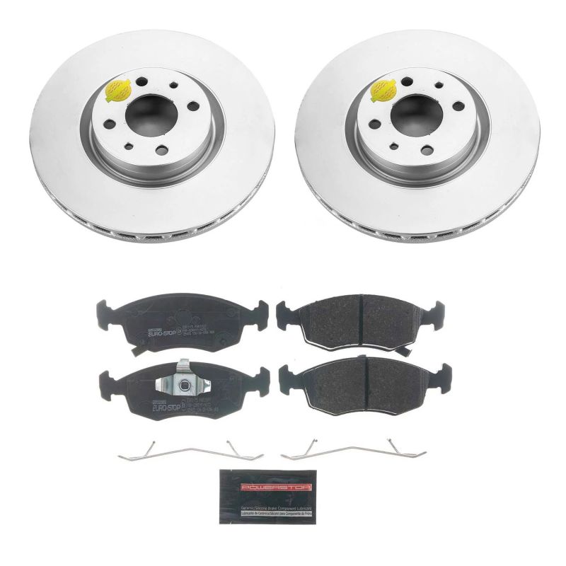 Power Stop 13-18 Fiat 500 Front Euro-Stop Brake Kit Brake Kits - OE PowerStop