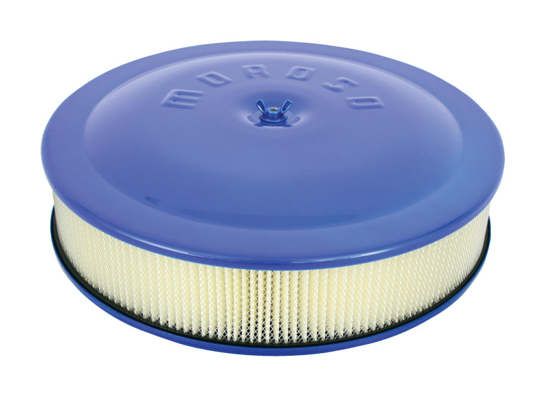 Moroso Racing Air Cleaner - 14in x 3in Filter - Aluminum - Blue Powder Coat Fuel Filters Moroso