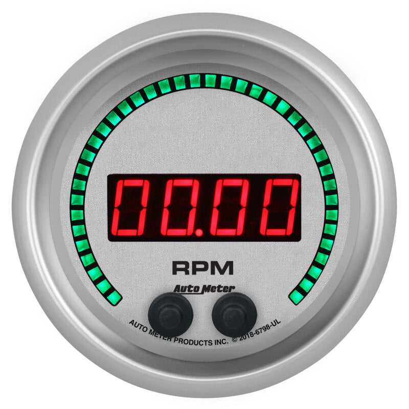 Autometer 85.7mm Silver 0-16K RPM Tachometer Ultra-Lite Elite Digital Gauge Gauges AutoMeter