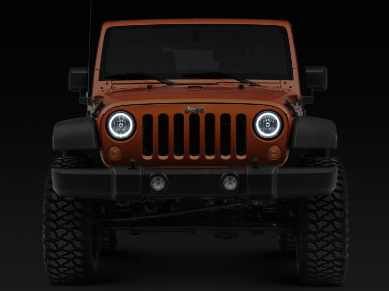 Raxiom 07-18 Jeep Wrangler JK LED Halo Headlights- Chrome Housing (Clear Lens) Headlights Raxiom