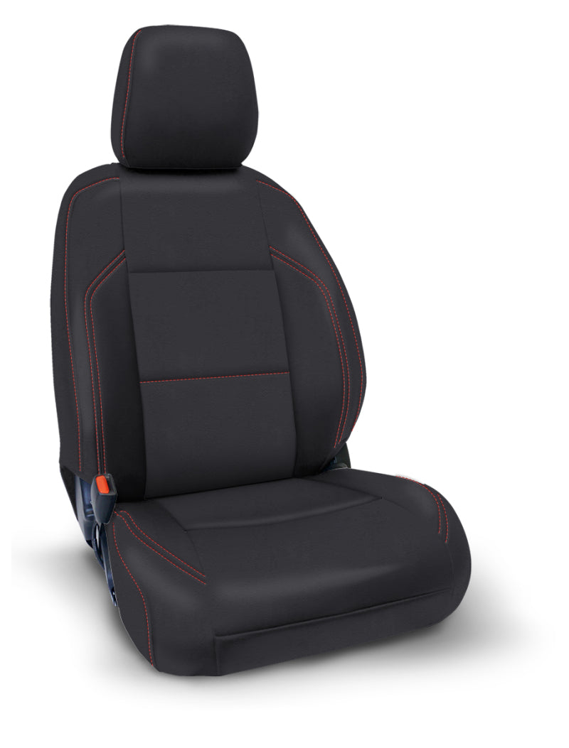 PRP 2016+ Toyota Tacoma Front Seat Covers (Pair) - Black with Red Stitching Seat Covers PRP Seats