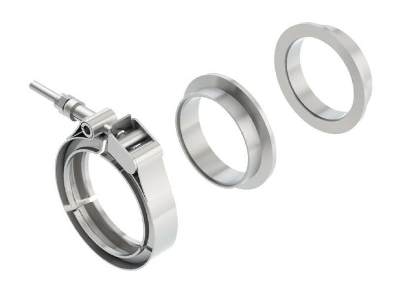 Borla Universal 2.5in Stainless Steel 3pc V-Band Clamp w/ Male and Female Flanges Clamps Borla