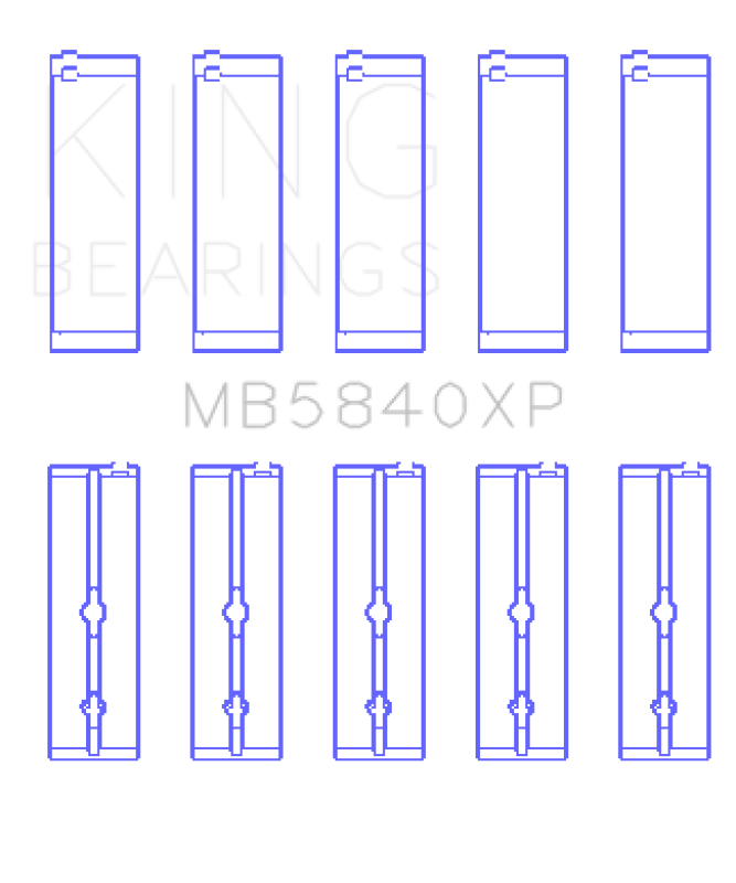 King Chrysler/Dodge Gen 3 Hemi 5.7L/6.1L/6.4L Crankshaft Main Bearing Set (Set of 5) - Size STDX Bearings King Engine Bearings