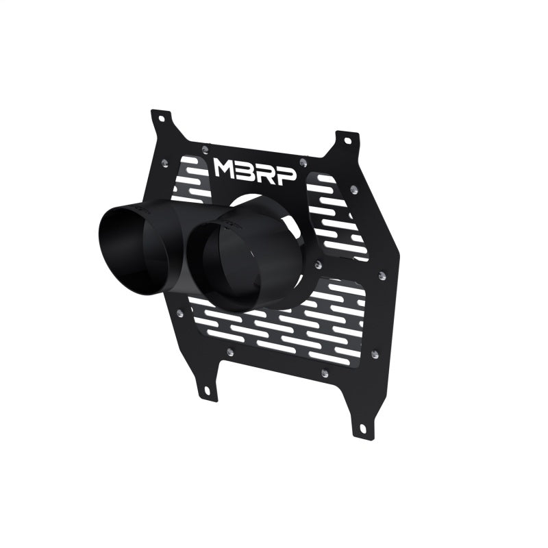 MBRP 24-25 Can-Am Maverick R Single Wall Angle Cut Dual 4-Inch Outlet Tip w/ Shield - Black Tips MBRP