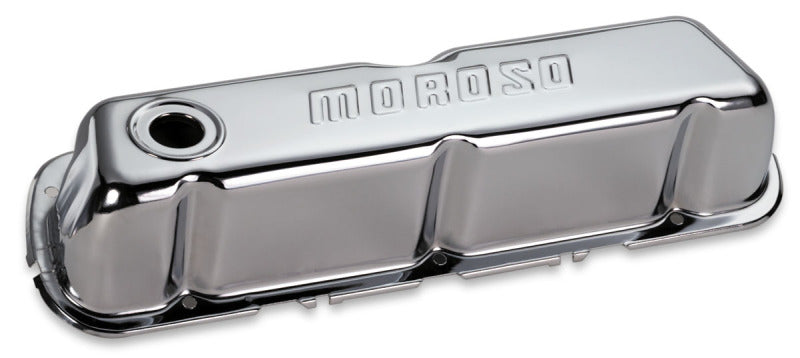 Moroso Ford 302/351W Valve Cover - w/Baffles - Stamped Steel Chrome Plated - Pair Valve Covers Moroso
