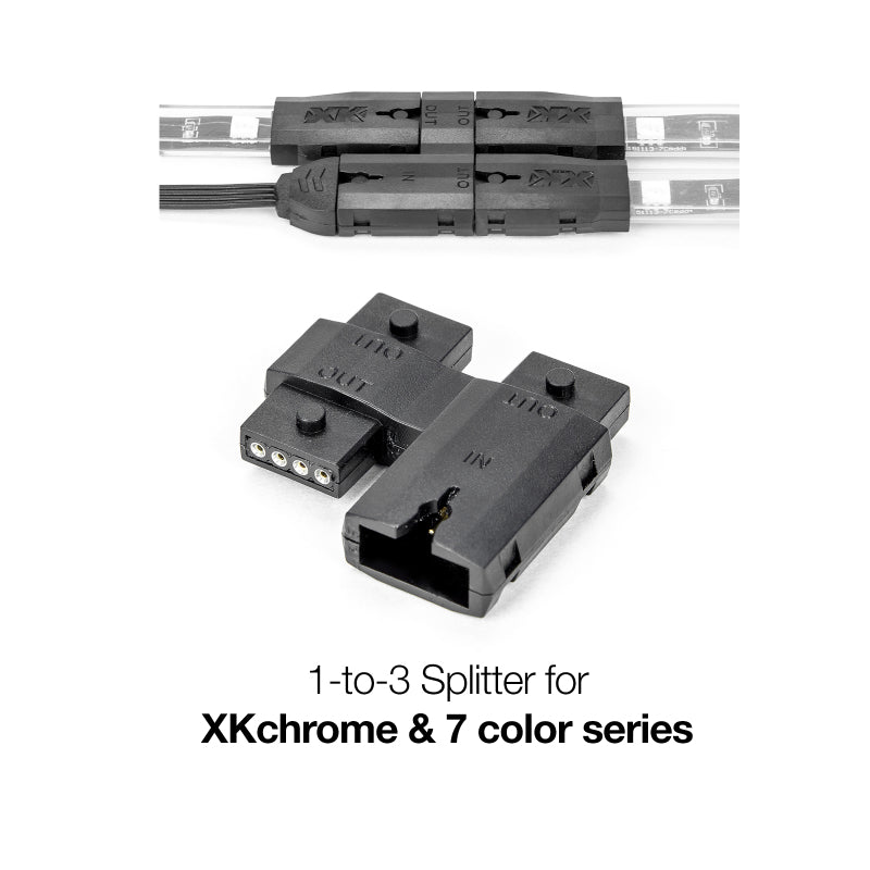 XK Glow XKChrome 1 to 3 Splitter Add On Light Bars & Cubes XKGLOW