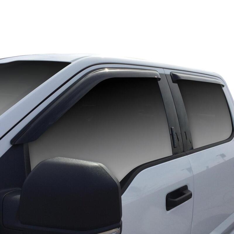Westin 2015-2018 Ford F-150 SuperCrew Wade Slim Wind Deflector 4pc - Smoke Wind Deflectors Westin