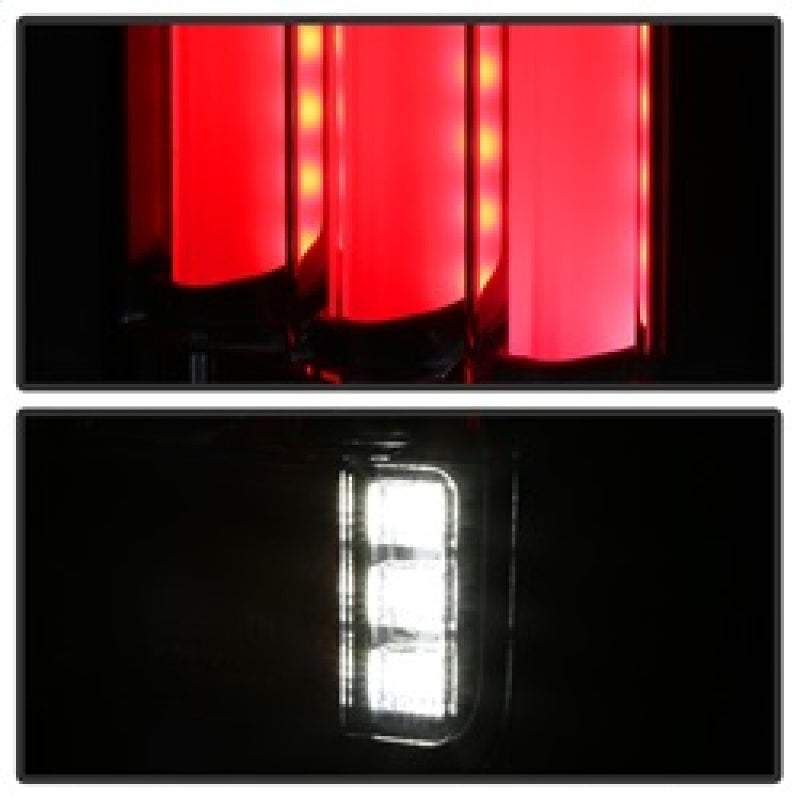 Spyder 07-16 Jeep Wrangler Version 2 Light Bar LED Tail Lights - Red Clear (ALT-YD-JWA07V2-LBLED-RC) Tail Lights SPYDER