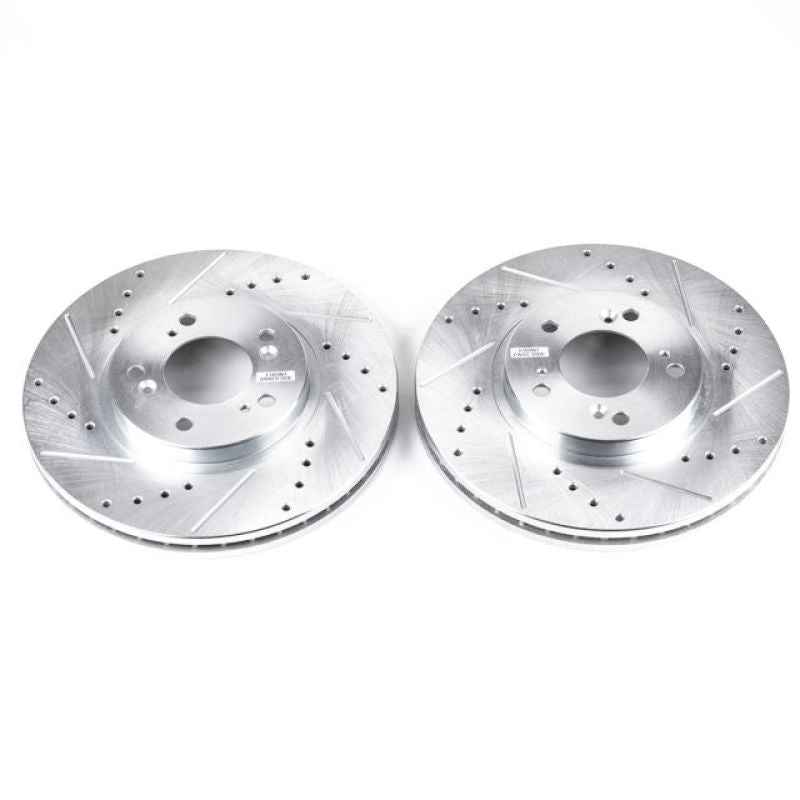 Power Stop 99-04 Acura RL Front Evolution Drilled & Slotted Rotors - Pair Brake Rotors - Slot & Drilled PowerStop
