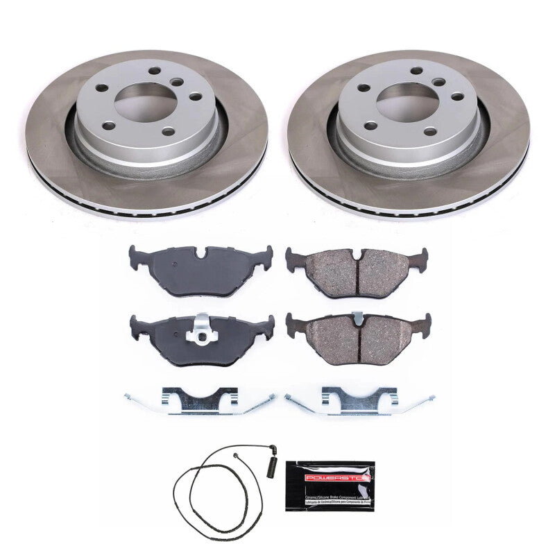 Power Stop 99-00 BMW 328i Rear Semi-Coated Rotor Kit Brake Kits - Performance Blank PowerStop