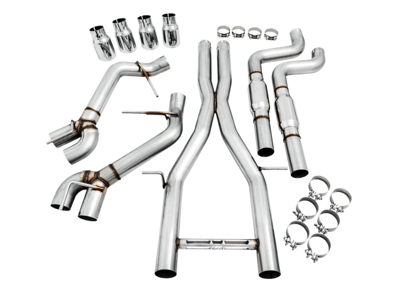 AWE Tuning 16-19 Chevy Camaro SS Resonated Cat-Back Exhaust -Track Edition (Quad Chrome Silver Tips) Catback AWE Tuning