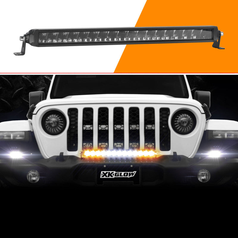 XK Glow Razor Light Bar Fog + Strobe + High Beam Driving No Wire & Switch 20in Light Bars & Cubes XKGLOW