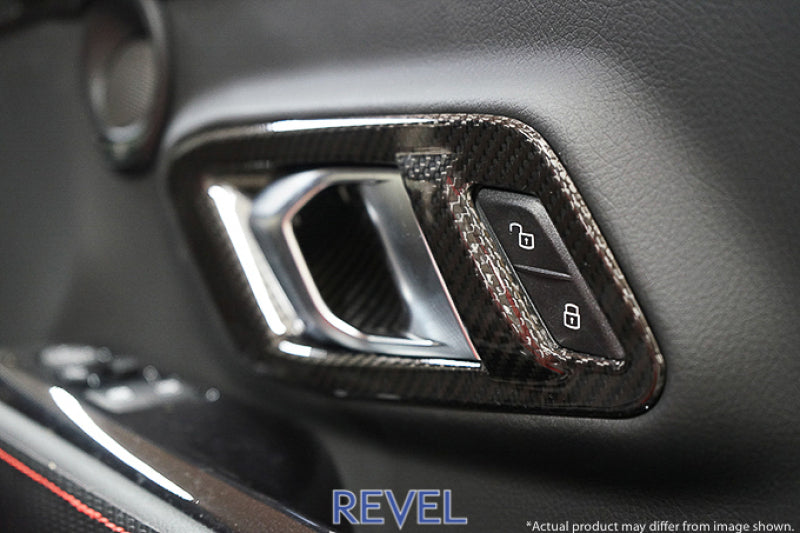 Revel GT Dry Carbon Inner Door Handle Cover 2020 Toyota GR Supra - 2 Pieces Carbon Accessories Revel