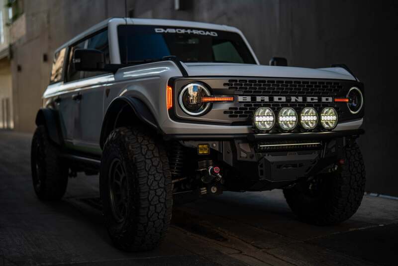 DV8 Offroad 7in Halo Elite Round Light w/ Accent Halo - White/Amber Light Bars & Cubes DV8 Offroad