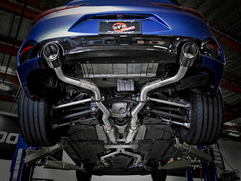 aFe POWER Takeda 2.5in 304 SS CB Exhaust w/ Carbon Fiber Tips 17-19 Infiniti Q60 V6-3.0L (tt) Catback aFe