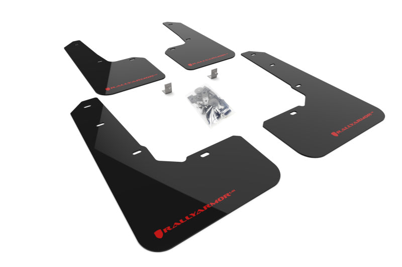 Rally Armor 22-25 Subaru Outback Wilderness Black Mud Flap Red Logo Mud Flaps Rally Armor