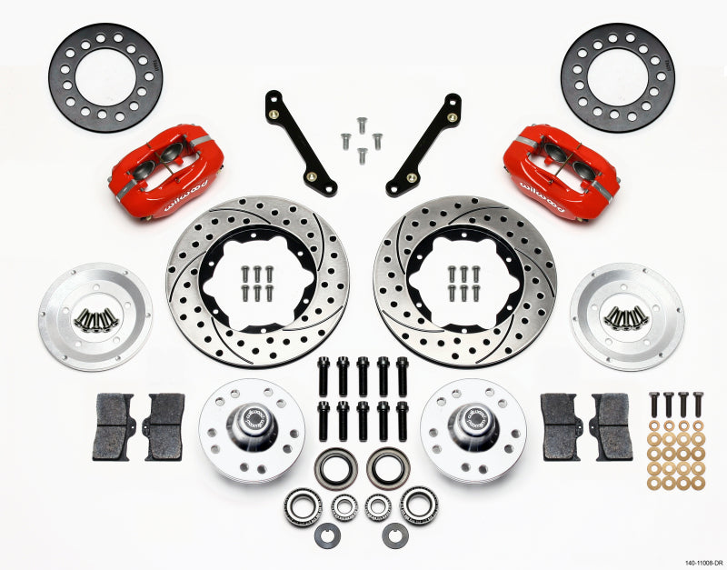 Wilwood Forged Dynalite Front Kit 11.00in Drilled Red 79-81 Camaro Big Brake Kits Wilwood