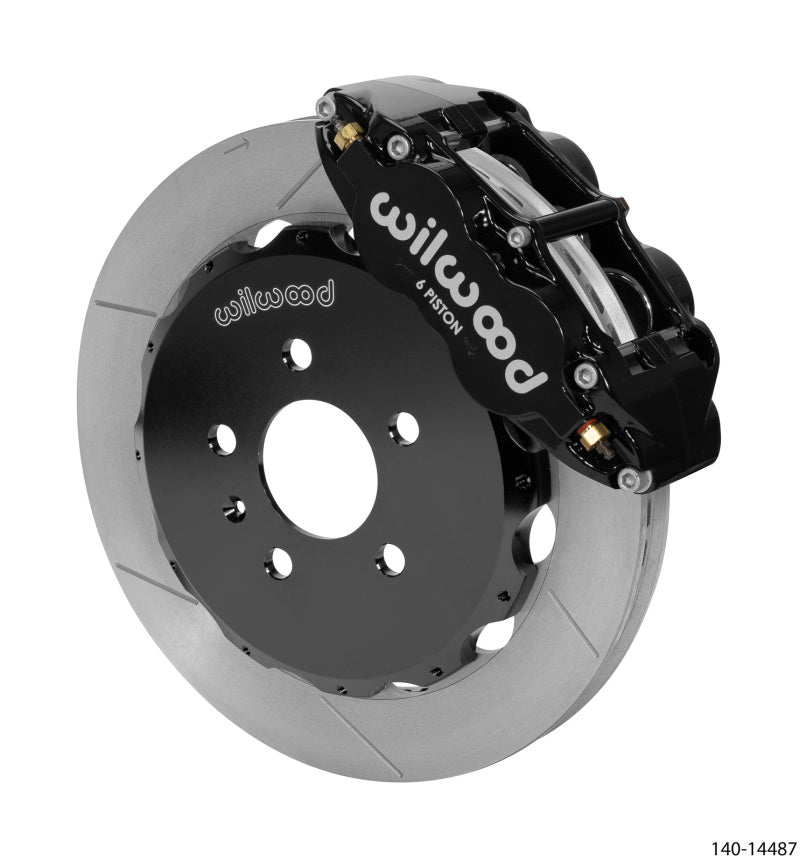 Wilwood 03-08 Audi A4 Forged Narrow Superlite 6R Front Big Brake Kit 12.88in Rotor Dia (Black) Big Brake Kits Wilwood