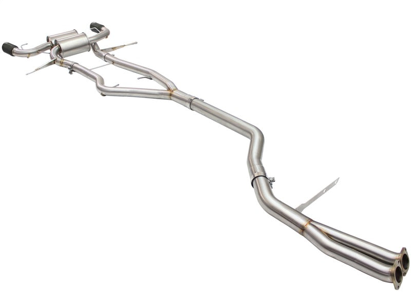 aFe MACHForce XP SS-304 Black Tip 3.0in-2.5in Dia Cat Back Exhaust 11-13 BMW 335i (E90/E92) 3.0L Catback aFe