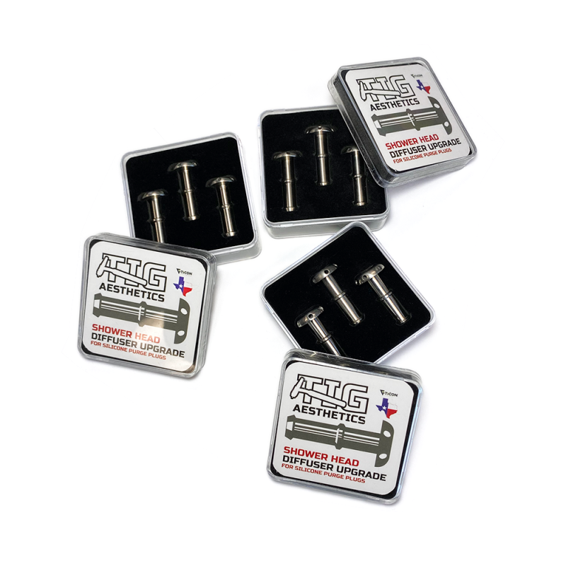 Ticon Industries Tig Aesthetics Titanium Shower Diffuser - Barb Outlet - 9 Piece (3 Box) Titanium Tubing Ticon