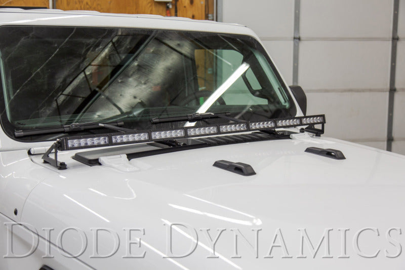 Diode Dynamics 18-21 Jeep JL Wrangler/Gladiator SS50 Hood LED Light Bar Kit - White Combo Light Bars & Cubes Diode Dynamics
