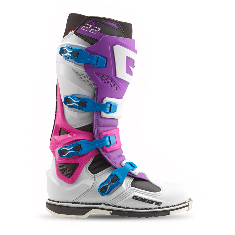 Gaerne SG22 Limited Edition Boot Purple/White/Rhodamine Size - 12 Motorcycle Boots Gaerne