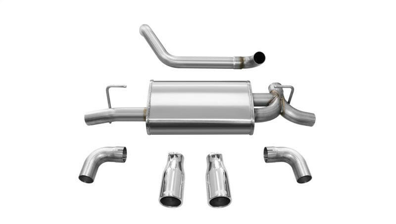 Corsa 2018-2025 Jeep Wrangler JL 2.5in Dual Rear Exit Polished Tips Sport Axle-Back Exhaust Axle Back CORSA Performance