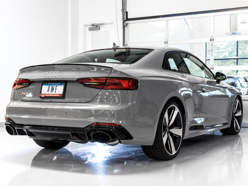 AWE Tuning Audi B9 RS 5 Sportback Touring Edition Exhaust-Non Resonated- Diamond Black RS Style Tips Catback AWE Tuning