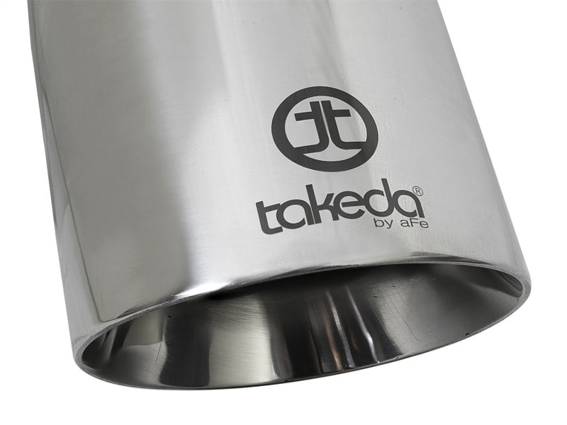 aFe Takeda 304 Stainless Steel Clamp-On Exhaust Tip 2.5in. Inlet / 4.5in. Outlet / 9in. L - Polished Tips aFe