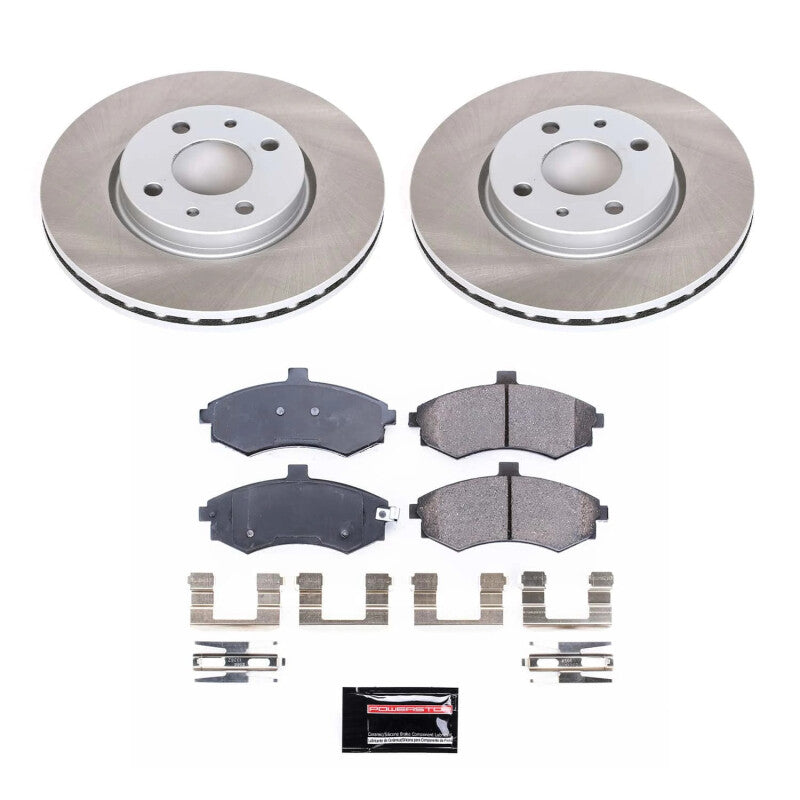 Power Stop 02-05 Hyundai Elantra Front Semi-Coated Rotor Kit Brake Kits - Performance Blank PowerStop