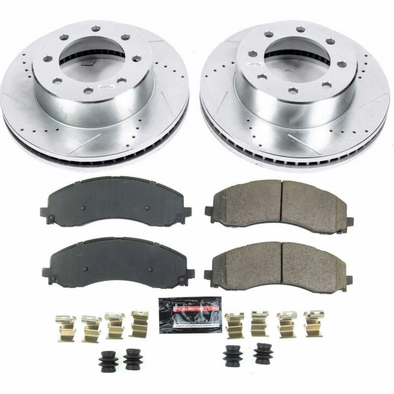 Power Stop 20-22 Ram 3500 Front Z23 Evolution Brake Kit Brake Rotors - Slot & Drilled PowerStop